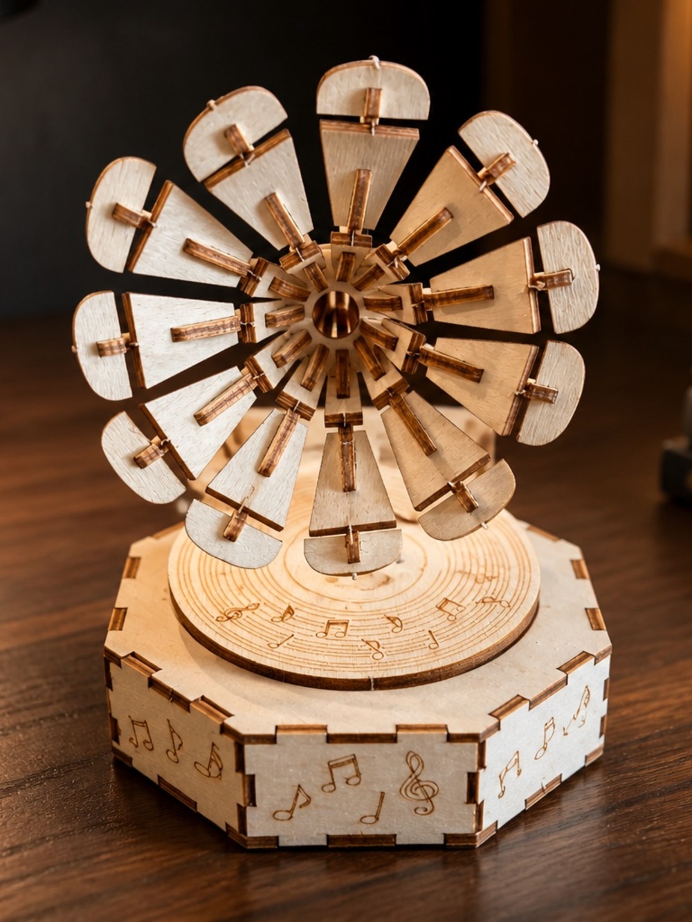 Wooden Mechanical Flower Music Box / Puzzle 🧩